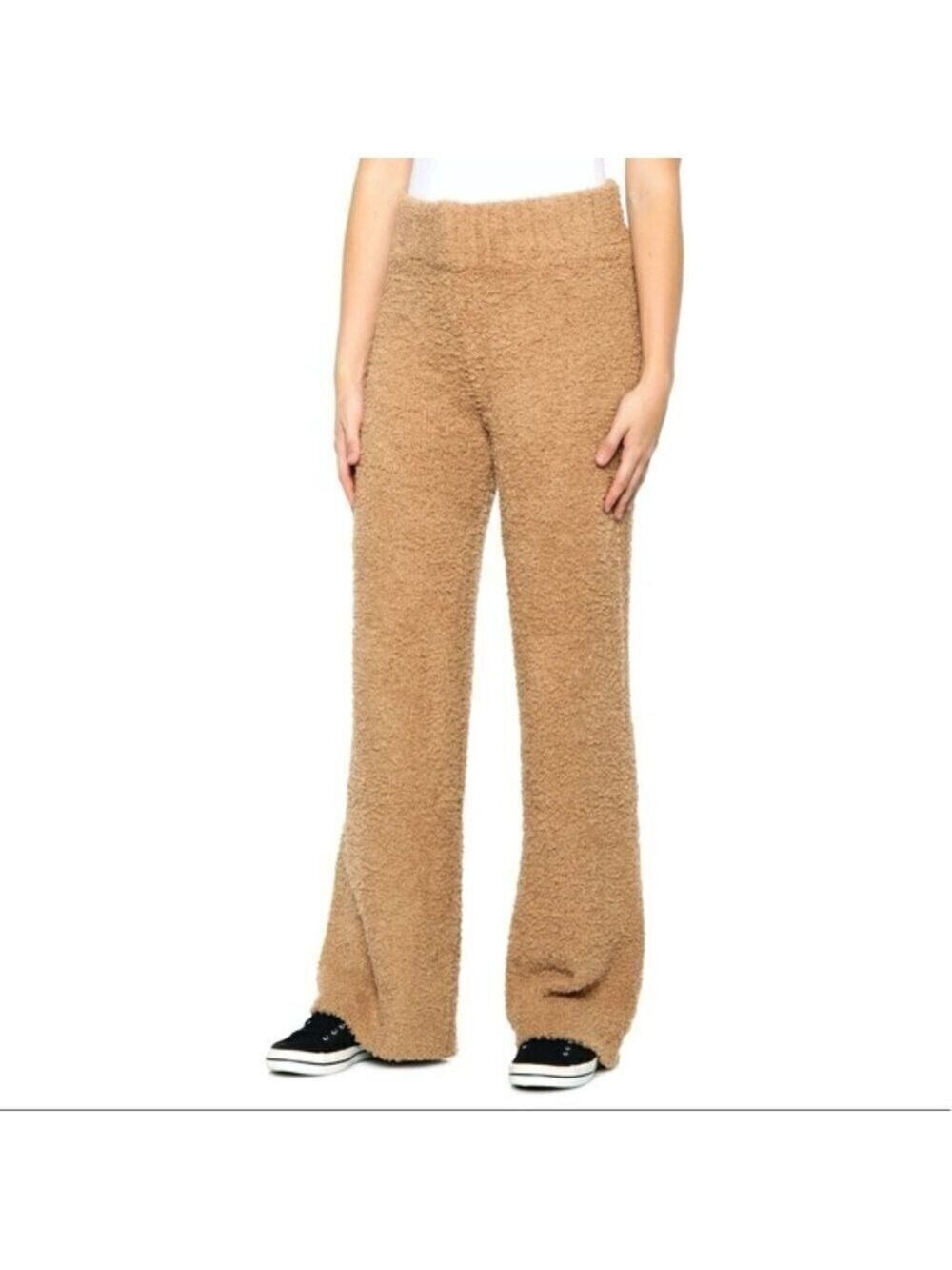 YOUNG Fabulous & Broke BNWT Sz Medium Tan Teddy Sherpa Wide Leg Pant